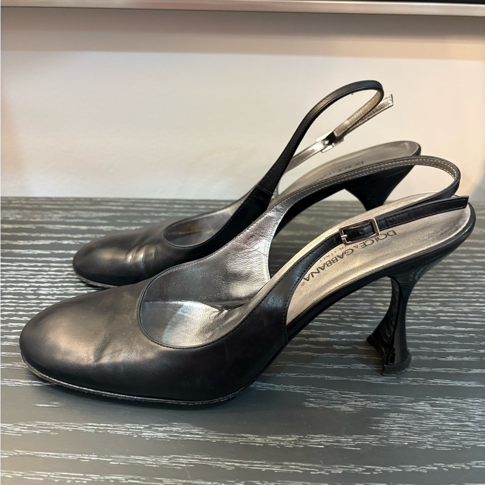 Dolce & Gabbana Elegant Black Slingback Heels